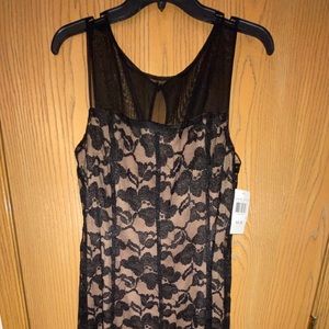 Super cute black/nude cocktail dress!